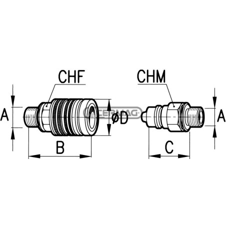 CNV-Serie 1/2"-Kupplung mit Ogive, Steckkupplung, 84275 FASTER