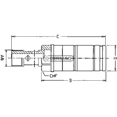 Conexión hembra de empuje-tracción, tipo mamparo, Serie 3CFPV - 3CFHF, conexión de 1/2", 83606 FASTER