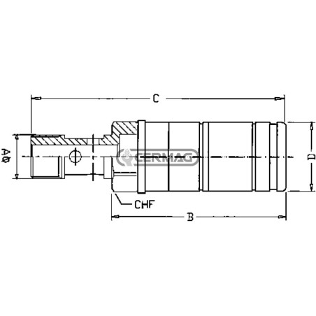 Conexión hembra de empuje-tracción, tipo mamparo, Serie 3CFPV - 3CFHF, conexión de 1/2", 83606 FASTER