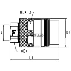 Schnellkupplung (weiblich) mit flacher Dichtfläche, FHV-Serie 1/2"-Kupplung 84065 FASTER