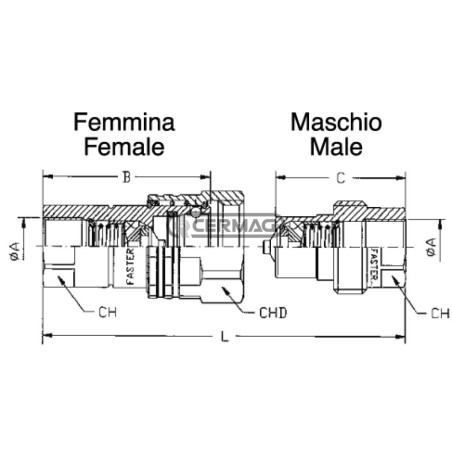 Innesto rapido MASCHIO a vite Serie VV Innesto da 1" 83183 FASTER