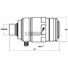Innesto FEMMINA a valvola - Singola porta raccolta olio Serie 6DNPV Innesto da 1/2" 84240 FASTER