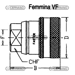 Valve de frein femelle avec verrouillage automatique, type normal, raccord 1/2", gaz 84057, plus rapide