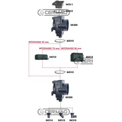 Tapa modular individual - distancia entre centros de 55 mm 84309 MÁS RÁPIDO
