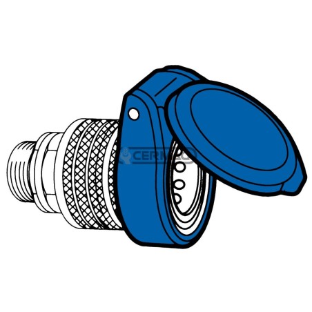 Tapa automática para acoplamientos rápidos de empuje y tracción de 1/2". Color azul. 80575. MÁS RÁPIDO.