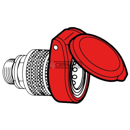 Tapa automática para acoplamientos rápidos de empuje y tracción de 1/2". Color rojo. 82079. MÁS RÁPIDO.