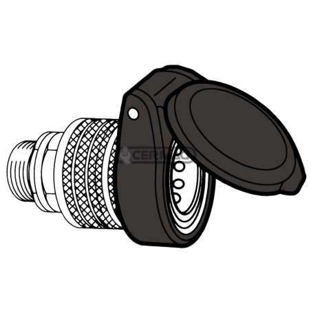 Tapa automática para acoplamientos rápidos de empuje y tracción de 1/2". Color negro. 82080. MÁS RÁPIDO.