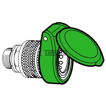 Tapa automática para acoplamientos rápidos de empuje y tracción de 1/2" Verde 82081 MÁS RÁPIDO