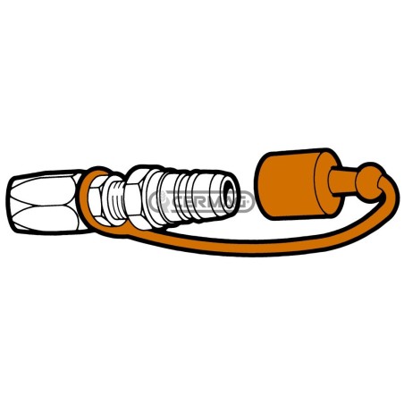 Tapa antipolvo hembra para acoplamientos rápidos. Tamaño 1/2". Color naranja. 82087 FASTER