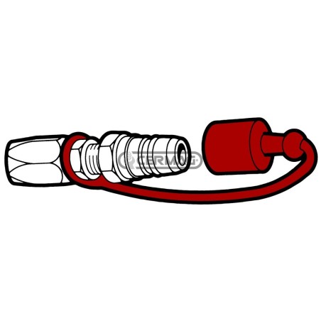 Tapa antipolvo hembra para acoplamientos rápidos. Tamaño 1/2". Color rojo. 82092 FASTER