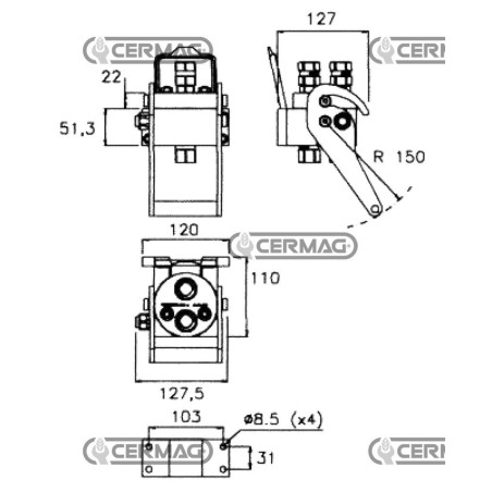 2-Way Multifaster - MOVING PART 3/8" Gas Connection 83428 FASTER