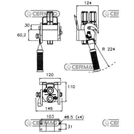 2-way Multifaster - MOVING PART 1/2" Gas connection 83430 FASTER