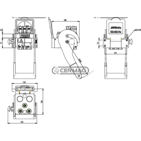 3-way Multifaster for LAVERDA and CNH - FIXED PART 1/4" Gas connection 83622 FASTER