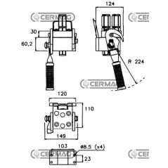 3-way Multifaster for LAVERDA and CNH - FIXED PART 1/4" Gas connection 83643 FASTER