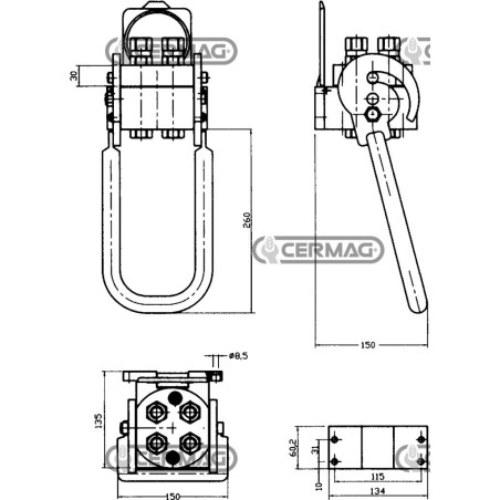 4-way Multifaster - FIXED PART 1/2" Gas connection 83482 FASTER