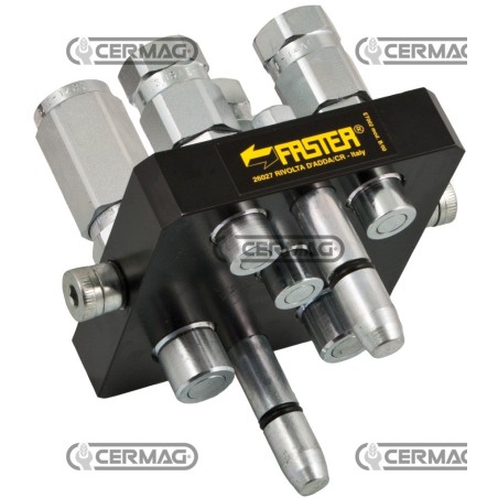 5-Wege-Multifaster für LAVERDA und CNH – Bewegliche Teile: 3 x 1/4" + 2 x 3/8" Gas 83625 FASTER | NewgardenAgri.com
