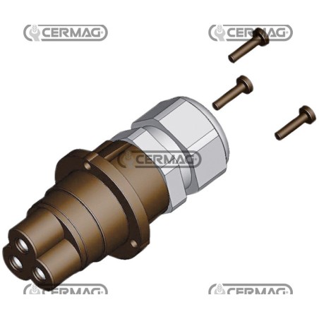3-pin male electrical socket for 1/2" multifaster - MOVING PART 84243 FASTER | NewgardenAgri.com