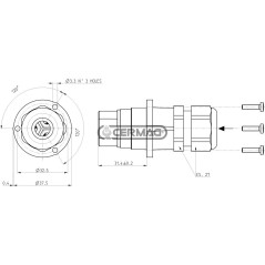 Presa elettrica 3 poli maschio per multifaster 1/2" - PARTE MOBILE 84243 FASTER