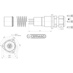 7-pin female electrical socket for 1/2" multifaster - FIXED PART 84246 FASTER