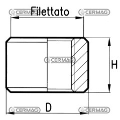 Borchia filettata per cilindri idraulici Filetto 3/8" GAS 81262
