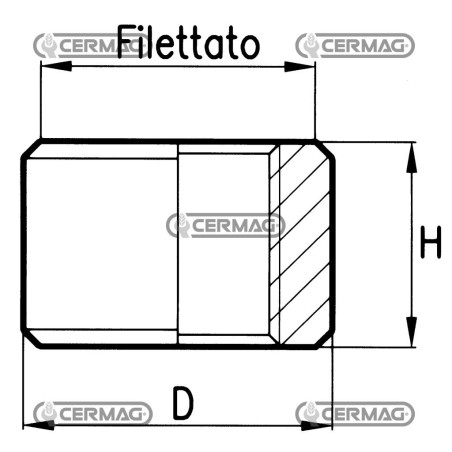 Borchia filettata per cilindri idraulici Filetto M18x1,5 81265