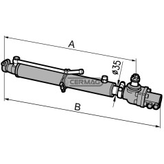 Cilindro per servosterzo Corsa 200 mm 81952