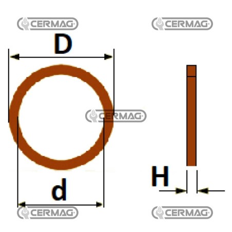Arandela de cobre de 24x30x1,5 mm - 5/8" Gas 80662