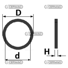 Arandela de aluminio de 24x30x1,5 mm - 5/8" Gas 80698