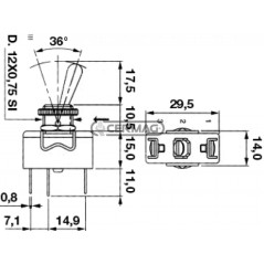 Interrupteur unipolaire à bascule avec 2 connexions faston OFF-ON 250V 15A 35921