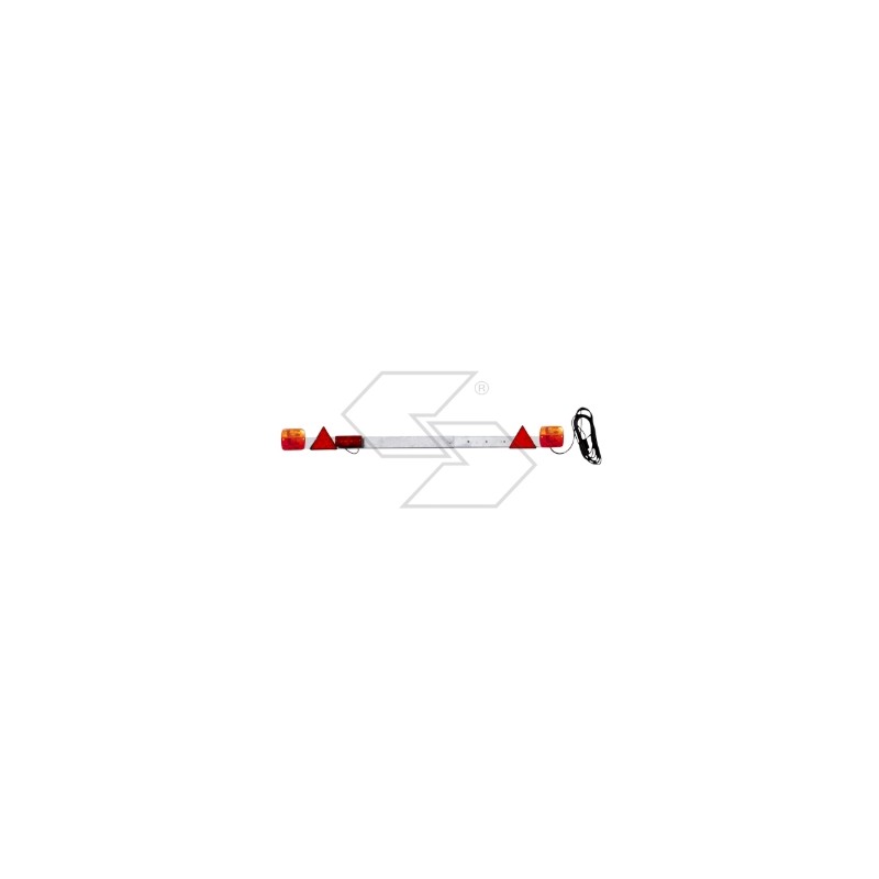 Rear bar for agricultural trailer with rear fog light harness kit