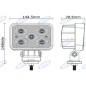 Proyector de trabajo 145x122mm 5 LEDs 10-30V 50W 4500LM cableado 40-60cm máquina agrícola