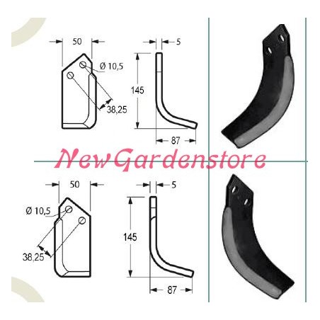 Original GOLDONI Ersatzteilhackensatz für Motorgrubber 21M 00070920 | NewgardenAgri.com