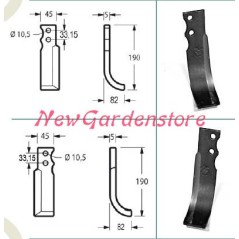 Original GOLDONI original spare parts hoe kit for rototiller walking tractor 22 00070921 | NewgardenAgri.com