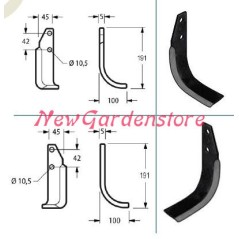 Kit de pièces détachées originales GOLDONI pour houes pour motoculteur 22M 00070922 | NewgardenAgri.com