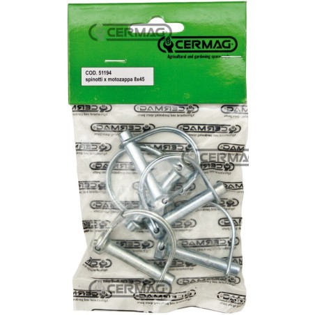Confezione da 5 spinotti per motozappa Diametro 8x70 mm 51195