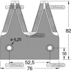 Sezione lama doppia 3" a 2 fori Piatto 3" - 82x2.7 mm Tipo Rigata - Svasata sopra 46217 | NewgardenAgri.com