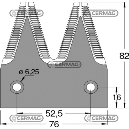 Sezione lama doppia 3" a 2 fori Piatto 3" - 82x2.7 mm Tipo Rigata - Svasata sopra 46217 | NewgardenAgri.com