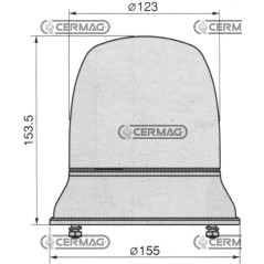 12V ROTATING LAMP 3-SCREW FIXING 35835 COBO