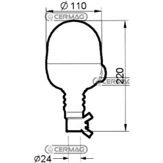 Baliza giratoria con varilla flexible MICROBOULE-R Voltaje 12 V 36211 Sirena