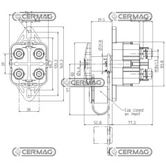 INTERRUTTORE STACCABATTERIA BIPOLARE AD AZIONAMENTO MANUALE CON MANIGLIA FISSA/ESTRAIBILE, PERNI M10 36743