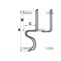 Molla per rompitraccia con vomere senza rinforzo sezione 32x10 mm 55476 | NewgardenAgri.com