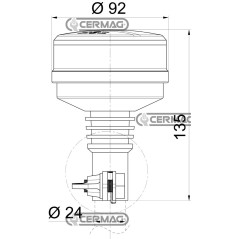 LAMPADA FLASH A LED 12/24V AD INNESTO TUBOLARE 36777 COBO