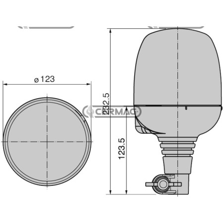 COBO 36441 Kompakte flexible Stab-Drehlampe 12V