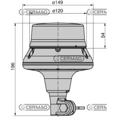 LAMPADA ROTANTE A LED 12/24V AD ASTA FLESSIBILE 36405 COBO
