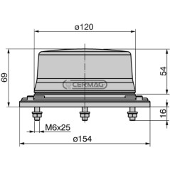 Baliza giratoria LED COBO 36439 de 10-100 V para carretillas elevadoras