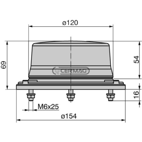Baliza giratoria LED COBO 36439 de 10-100 V para carretillas elevadoras