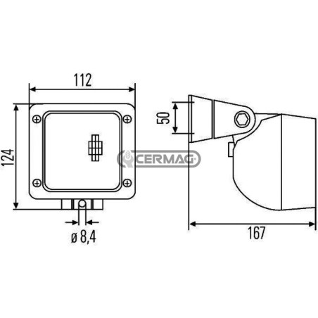 FARO DA LAVORO FF®-H3 CON OTTICA PER UN'AMPIA ILLUMINAZIONE DEL CAMPO ESTESO 36264 HELLA