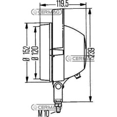 FARO DA LAVORO H3 CON OTTICA PER UN'ILLUMINAZIONE A LARGO RAGGIO, CON COMMUTATORE 36276 HELLA