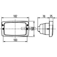 FARO DA LAVORO H3 CON OTTICA PER L'ILLUMINAZIONE DEL CAMPO OPERATIVO VICINO 36274 HELLA