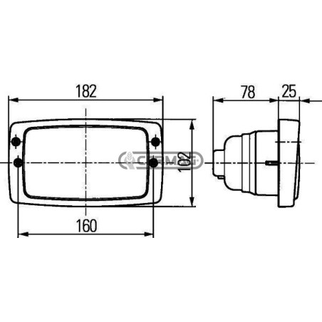 FARO DA LAVORO H3 CON OTTICA PER L'ILLUMINAZIONE DEL CAMPO OPERATIVO VICINO 36274 HELLA